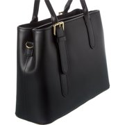 Italian Leather Top Handle Bag, Black