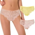 thumbnail image 2 of Curve Muse Women's Pack Of 2 Comfort Lace Tanga Hipster Boyshorts Panties-Pack B-Yellow,Pink-XL/8, 2 of 6