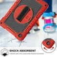 thumbnail image 2 of Decase Case for Galaxy Tab A9+/A9 Plus 11” 2024 Model (SM-X210/X216/X218),Hard PC Silicone Shockproof Cover with 360°Rotate Stand Pen Holder+HD Soft Screen Protector,Hand Shoulder Strap,Red + Black, 2 of 7
