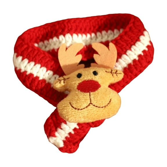 FYTPOV Red Pet Scarf, Creative Knit Scarves, Christmas Deer Cat Scarf for Dogs and Cats, Cute Pet Costume for Xmas Party, Cat Clothes Dog Clothes, S