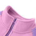 thumbnail image 6 of Girls' Fleece Jacket No Hood Color Block Fashion Warm Polar Sherpa Full Zip Mock Jacket Winter Coats with Pockets (8 Years, Pink), 6 of 7