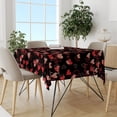 thumbnail image 2 of XAJAT 55‘‘x86'' Classic Black Rectangle Tablecloth, Cotton Linen Table Covers with Love Heart, 2 of 4