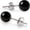 6mm Black Onyx, variant on Round Natural Green Jade,Blue Milky Aquamarine,Rose Quartz or Black Onyx Stud Earrings in Sterling Silver, Gemstone Size - 6mm to 10 mm, Jewelry for Women, Gift Box Included