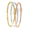 thumbnail image 4 of 14K Tri-Color Gold 3/4ct TDW Diamond Stackable Bangle Set (H-I,I2-I3), 4 of 6