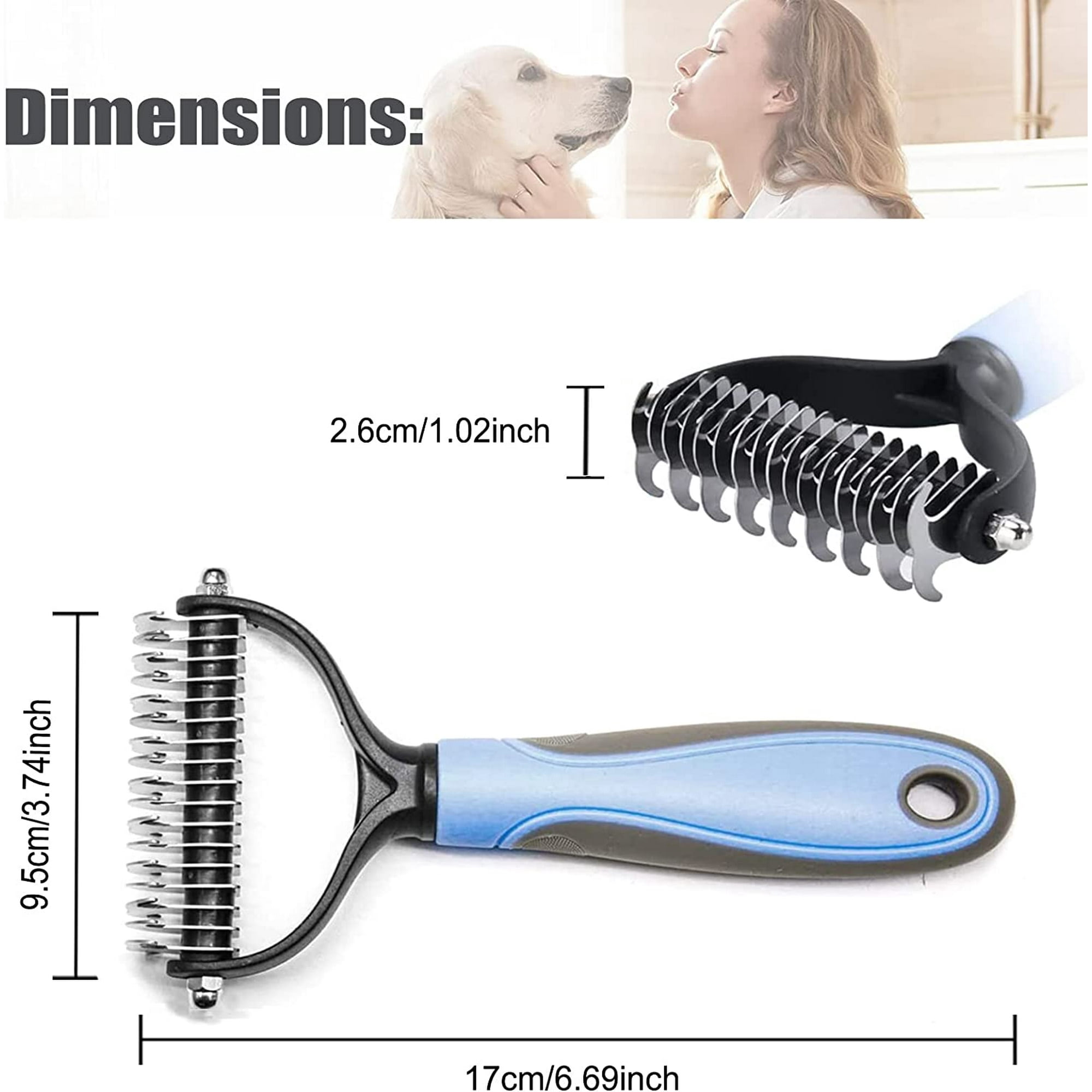 Dog Brush Cat Brush Dog Detangler Comb and Long Hair Dog Brush Grooming Rake for Dog and Cat Remove Undercoat of Pets Walmart