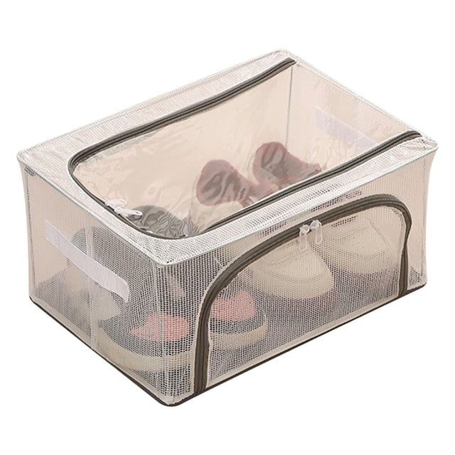Caja Para Guardar Zapatos Caja de almacenamiento de zapatos plegable y transparente de 1 pieza con tapa, organizador de PVC a prueba de polvo para armario (40x30x20cm) Rkxzt