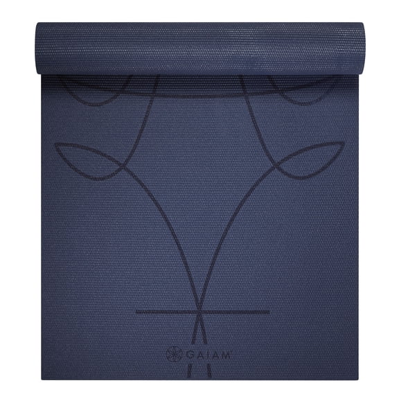 Gaiam 6mm Printed Yoga Mat, Non Slip Fitness Mat for All Types of Yoga, Pilates & Floor Workouts