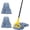 Yellow Handle + 3 Mop Head, variant on Commercial Industrial Mop with 3 Extra Large Reusable Replacement Head,59" Long Handle Heavy Duty Wet Mops,Looped-End String Cotton Mop for Floor Cleaning,House,Kitchen,Office,Garage,Tile(Blue)