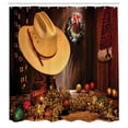 thumbnail image 3 of Ambesonne Western Shower Curtain, Farmhouse Christmas, 69"Wx75"L, Cream Brown, 3 of 5