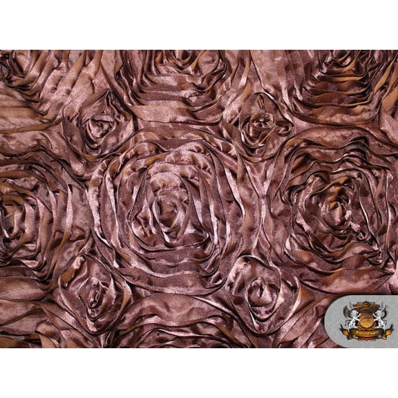 Rosette Satin Fabric BROWN / 54" Wide / Sold by the yard