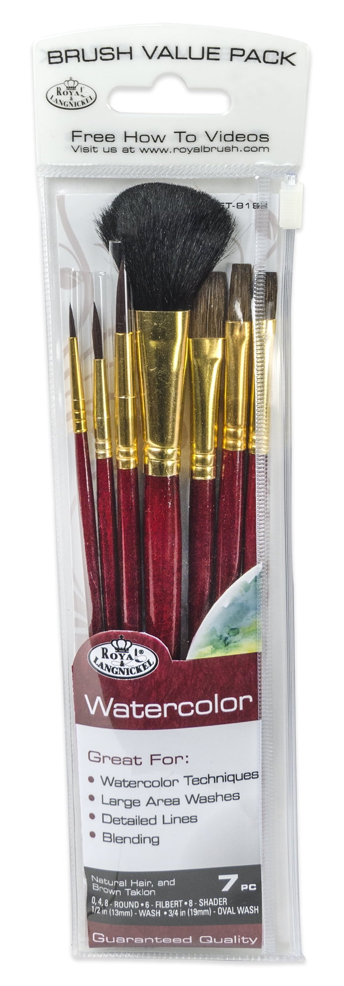 Royal & Langnickel 7pc Watercolor Brush Set