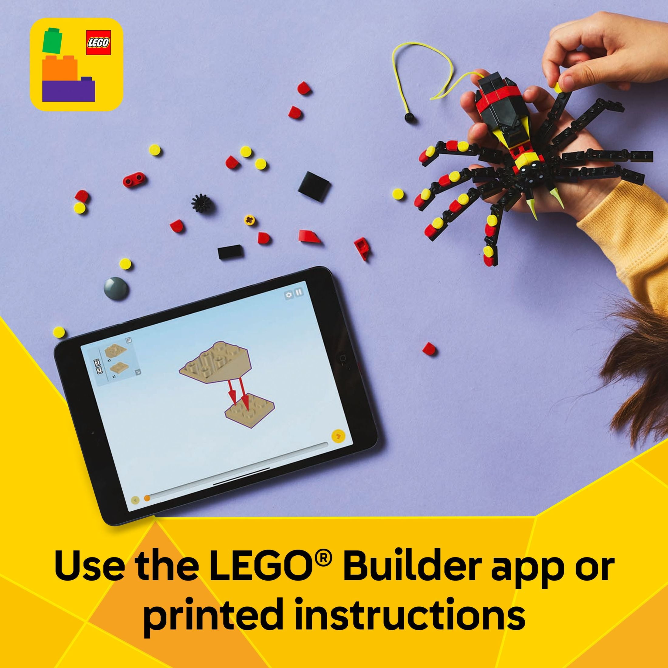 LEGO Creator 3 in 1 Wild Animals Surprising Spider Toy - Building Toy with 3 Build Options, Spider, Scorpion, or Snake - Animal Figures for Kids, Boys & Girls, Ages 7+ - Birthday Gift Idea - 31159