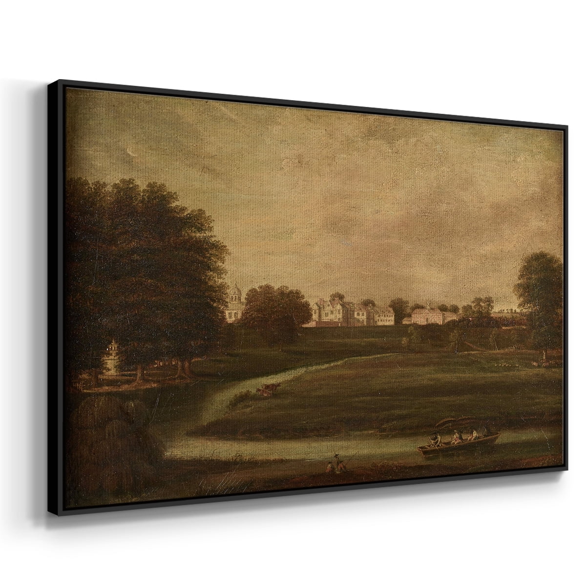 Vintage Landscape-CCCXX By Wexford Home Framed in Black Wood Gallery Wrapped Canvas 27 in. x 41 in.