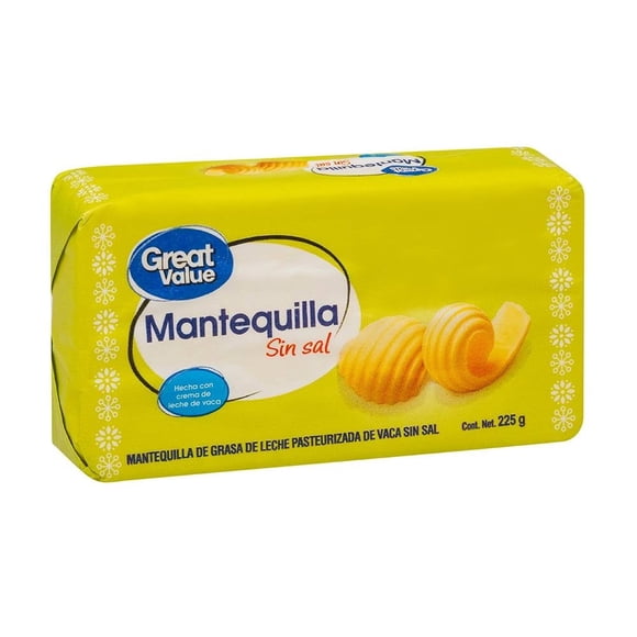 Mantequilla Great Value sin sal 225 g