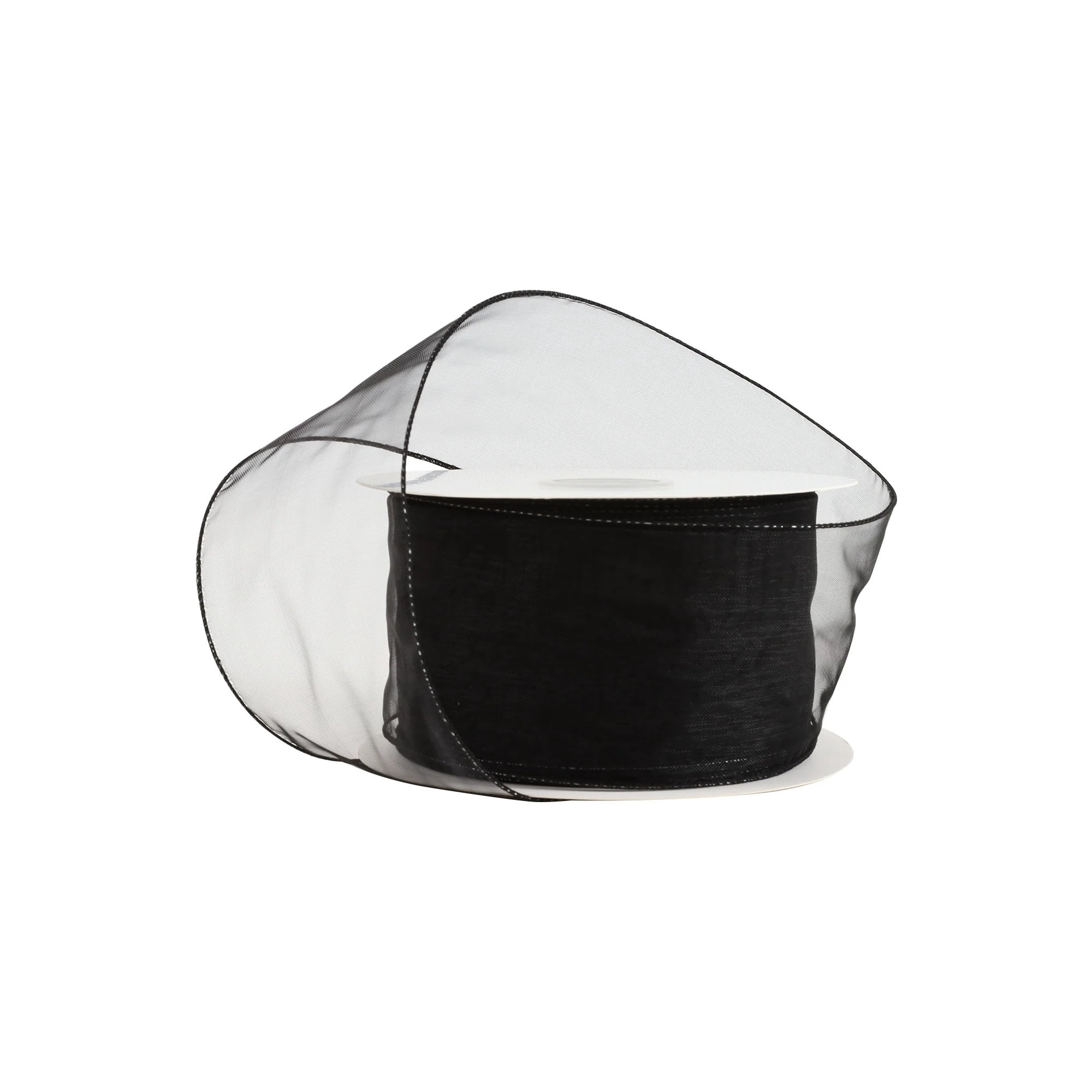 LaRibbons 2 1/2" Wired Sheer Ribbon | Black | 50 Yard Roll