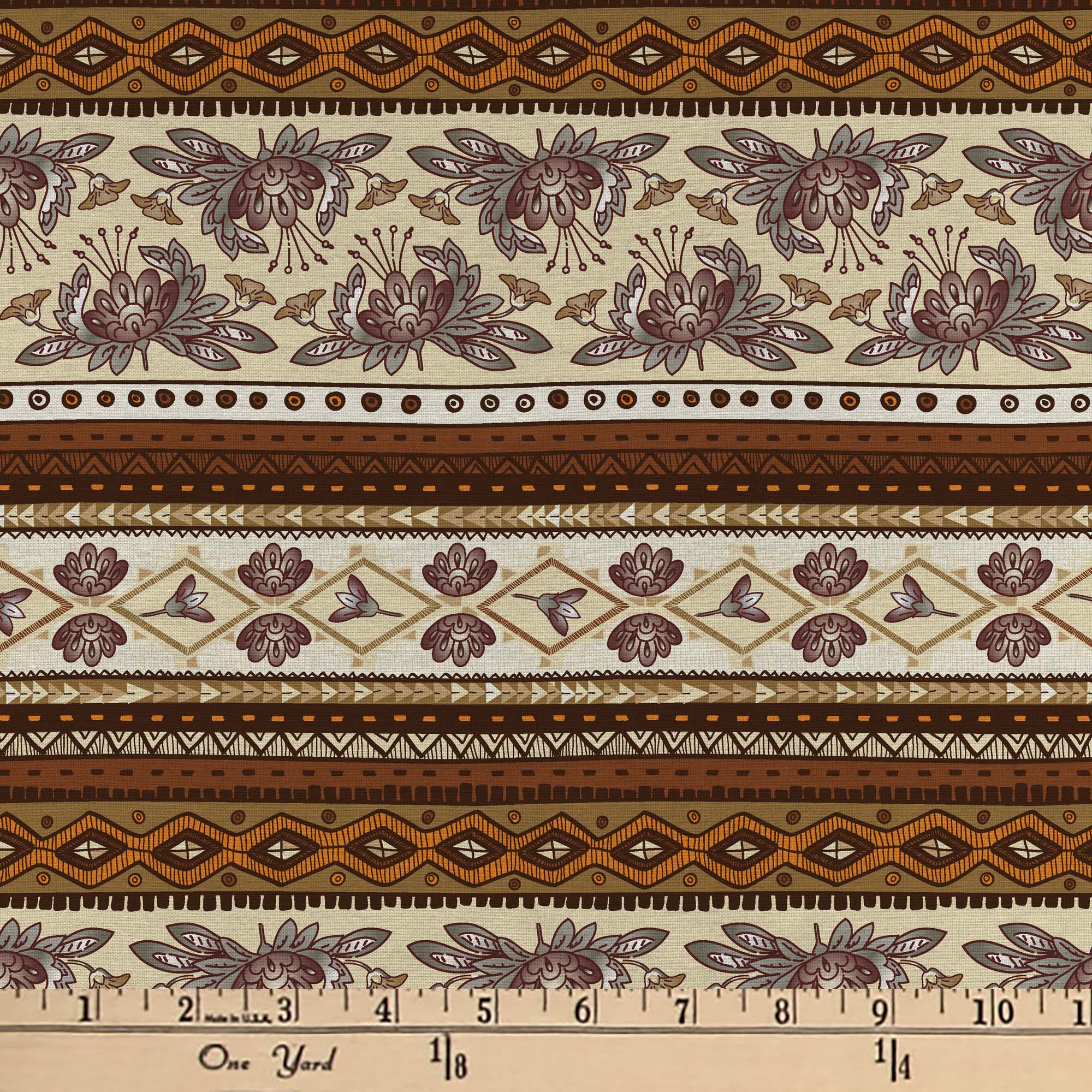 David Textiles 57" Chiffon Floral Fabric By the Yard, Brown|Multi