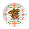 Sombrero Suger l Mexico Day of the Dead Flower Ceramics Plate Tableware Dinner Dish