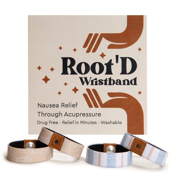 Root'd Nausea Relief Acupressure Wristbands (2 Pairs) | Alleviate Nausea from Motion Sickness (Sea, Car, Plane), Morning Sickness/Pregnancy, Migraines, Vertigo, Hangovers (Kids/X-Small)