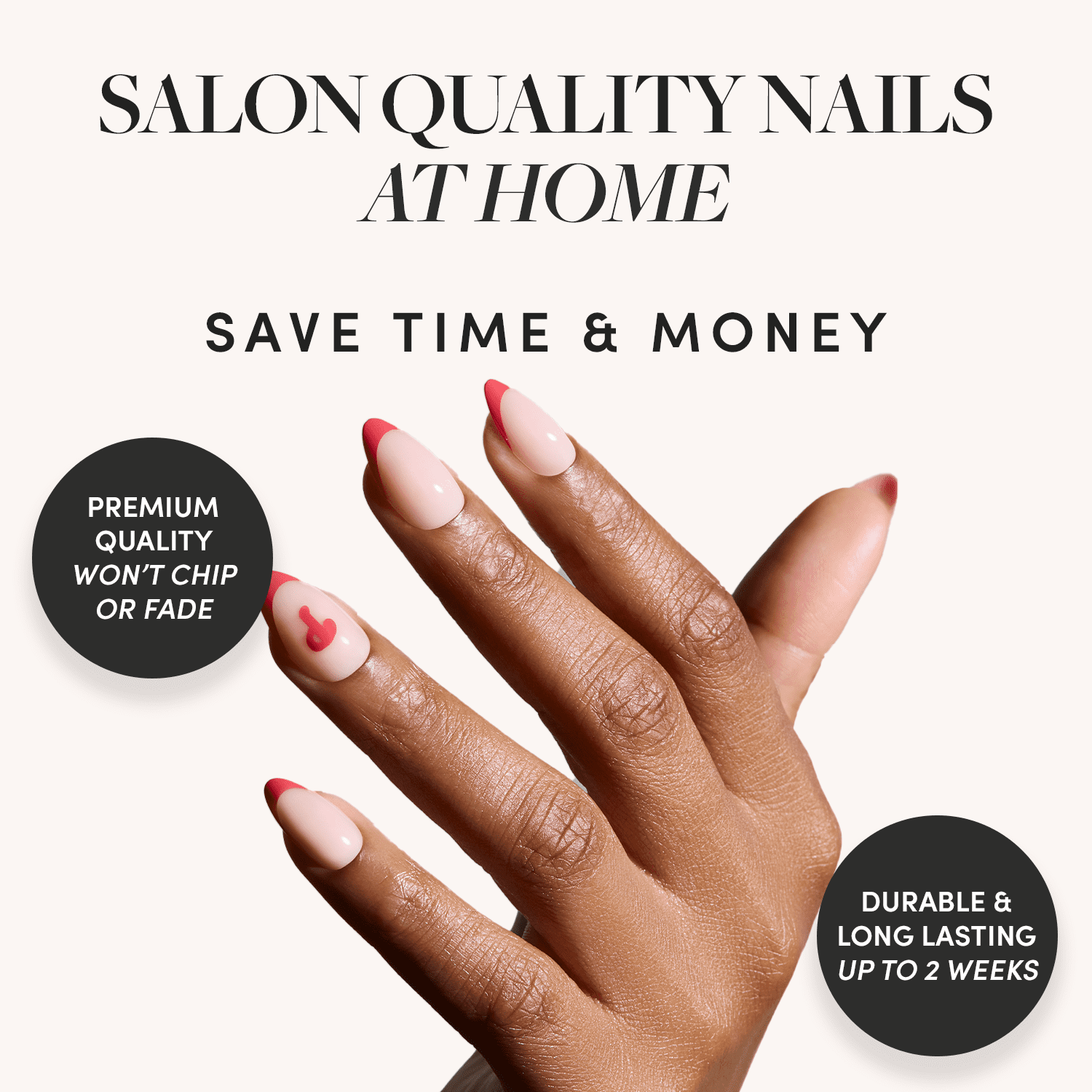 Glamnetic x Fanatics Press On Nails - Philadelphia Phillies | Short Almond Fake Nails, MLB Phillies Red French Tips, Baseball Nails, Salon-Quality | 15 Sizes - 30 Nail Kit with Glue