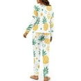 thumbnail image 3 of Yuyamidu Pineapple Long Sleeve Pajama Pants Set for Women 2 Pcs Lemon Jogger Sleepwear Novelty Crewneck Sleepwear Size L Daily Wear Clothes for Fall Winter, 3 of 7