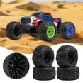 thumbnail image 6 of 4 Pieces RC Car Tires RC Wheel Rims Crawler Wheels High Performance Rubber for 1:18 Scale 4WD Granite Monster Truck, 6 of 9