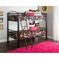 thumbnail image 4 of Powell Kalmia Heavy Metal Kid's Twin over Twin Convertible Bunk Bed with Built-In Ladder, Black, 4 of 13
