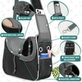 thumbnail image 3 of PetAmi Small Dog Sling Carrier, Soft-Sided Crossbody Puppy Carrying Purse Bag, Adjustable Sling Pet Pouch to Wear Medium Dog Cat Travel, Dog Bag for Traveling, Breathable, Poop Bag Dispenser, Black, 3 of 7
