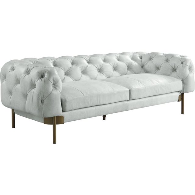 ACME Ragle Sofa in Vintage White Top Grain Leather