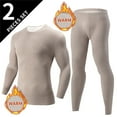 thumbnail image 2 of Gyexs Long Johns for Men Thermal - Thermal Underwear for Men Big and Tall, Base Layer Long Sleeve Shirts Winter Clothing, Beige, Size L, 2 of 9