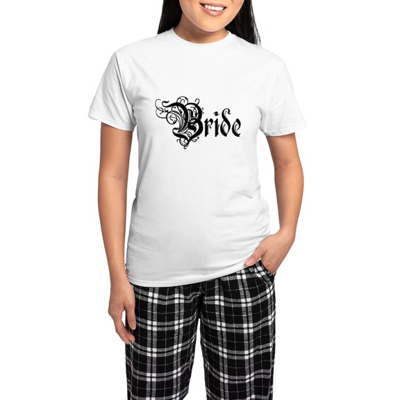 CafePress - Bride Pajamas - Women's Short Sleeve Print T-Shirt and Pants Light Cotton Pajama Set