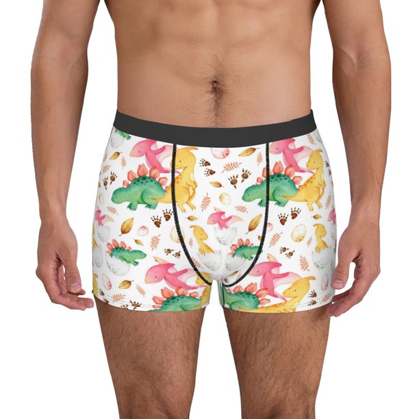 Balery Cute Baby Dinosaurs Calzoncillos bóxer para hombre, ropa interior de algodón suave y transpirable con cinturilla de nailon-X-Large