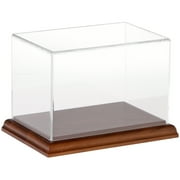Plymor Clear Acrylic Display Case with Hardwood Base, 6" W x 4" D x 4" H