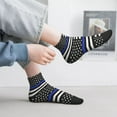 thumbnail image 6 of Women's Men's Thin Blue Line Flag Lightweight Ventilation Quarter Ankle Socks, 6 of 7
