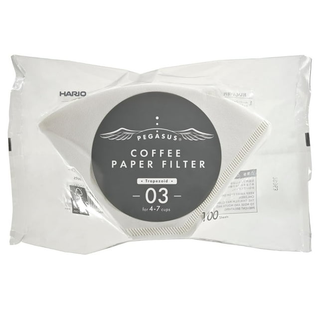 Filtres à Café Hario Pegasus Taille 03 Blanc 100ct