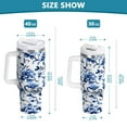 thumbnail image 3 of Floral with Blue Flowers Tumbler with Handle and Straw Lid 30 oz Insulated Vacuum Water Bottle Stainless Steel Travel Cup, 3 of 9