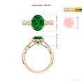 thumbnail image 5 of ANGARA Oval Lab Grown 2.25 Ct Emerald Wavy Shank Engagement Ring with Accents for Women in 14K Rose Gold (Size-10x8mm) | May Birthstone, Anniversary, Jewelry Gift for Women | Lab-Grown Emerald Ring, 5 of 8