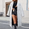 thumbnail image 5 of Drovellove Plus Size Women's Long Faux Fur Coat Winter Warm Overcoat with V Neck Collar | Fashionable Solid Color Outerwear for Casual Daily Wear and Party Nights, 5 of 9
