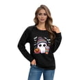 thumbnail image 2 of WTOBBY Women's Everyday Casual Top with Raglan Long Sleeves and Round-Neck, Halloween Themed Print for Fun Styles, Ideal for Relaxed Outfits and Seasonal Themes,Cow Pattern L, 2 of 6