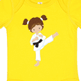 thumbnail image 4 of Inktastic Karate Girl, Cute Girl, Brown Hair, Black Belt Girls Baby Bodysuit, 4 of 5