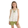 thumbnail image 4 of ShomPort Summer 2 Piece Outfits for Girl Comfy Knitting Cotton Tank Shirts and Shorts Set 4-16 Years, 4 of 7
