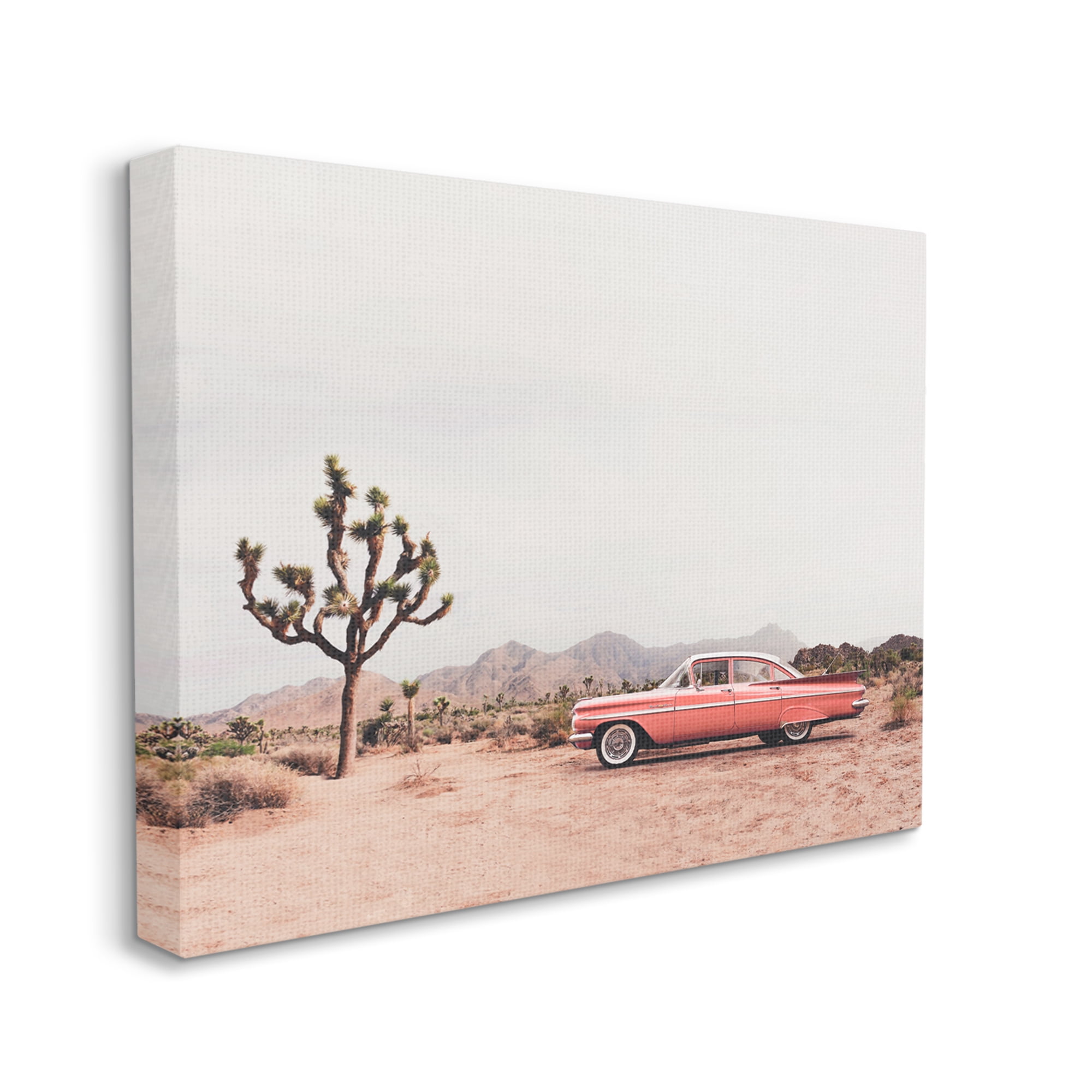 Stupell Industries Vintage Car in Desert Scenery Nature Photography Gallery Wrapped Canvas Print Wall Art, 30 x 24