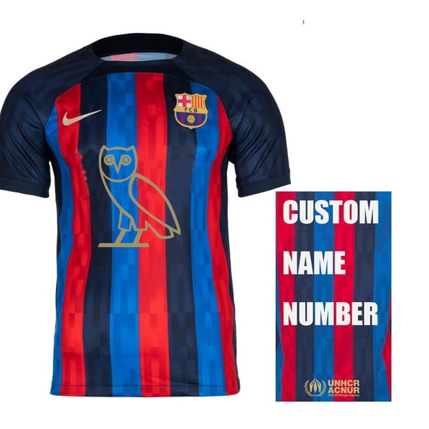 22 23 Camiseta De Fútbol De barcelona En Casa 4th Drake's OVO Sound Edición Especial Disponible stock Gao Jiahui unisex