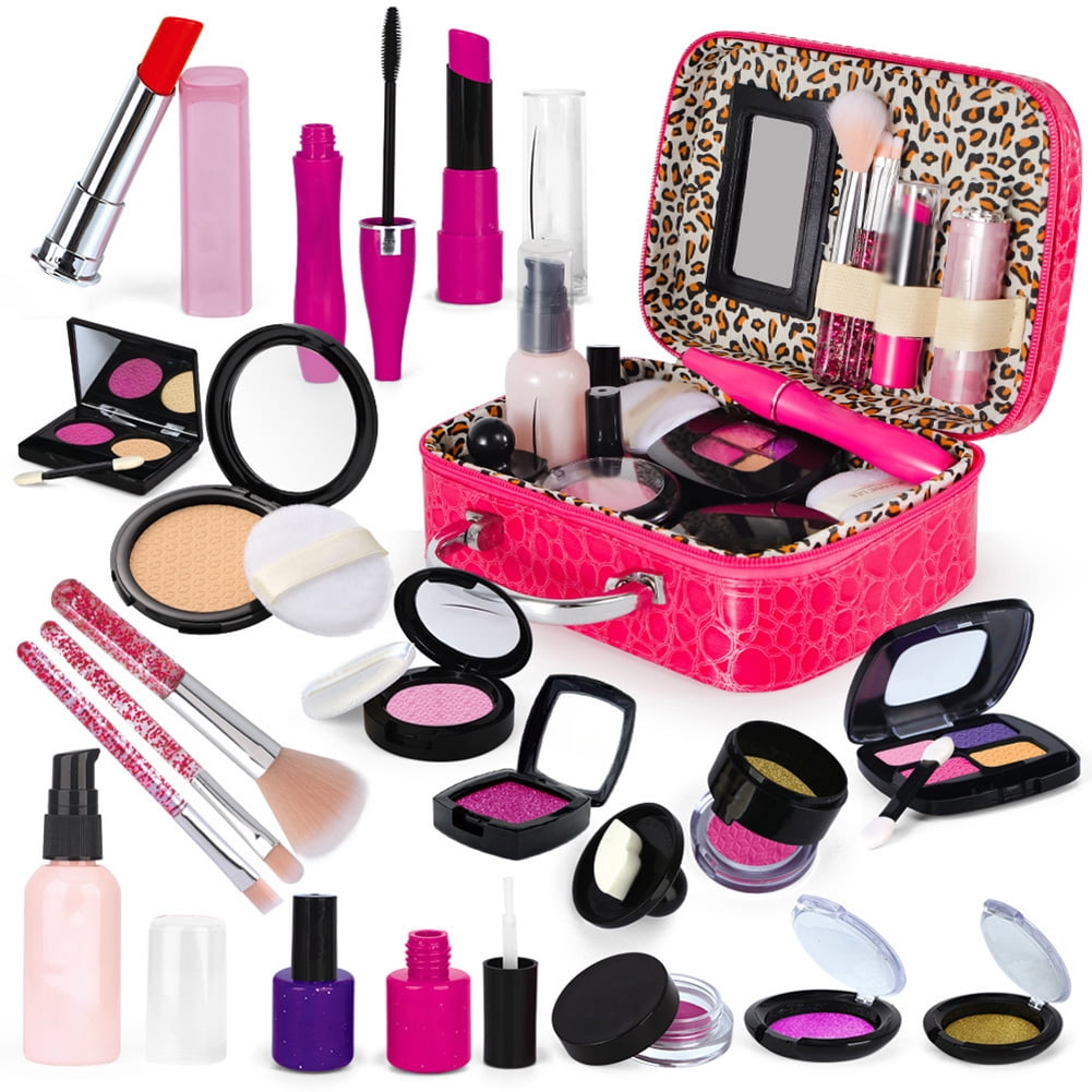 Princess Dress Up Role Play Makeup Set WASHABLE with Mirror and Includes 4 Sh...