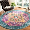 thumbnail image 4 of SAFAVIEH Madison Karissa Floral Area Rug, Light Grey/Fuchsia, 6'7" x 6'7" Square, 4 of 6