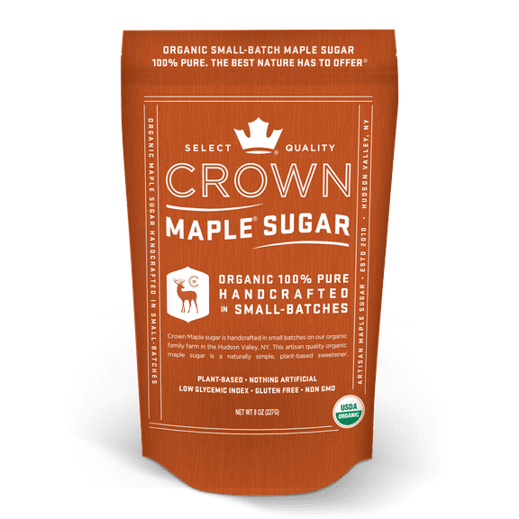 Crown Maple Organic Maple Sugar 8 oz (227g); Handmade in Small-Batches, Gluten-Free, Non-GMO