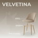 thumbnail image 5 of Sillas de Comedor de Terciopelo con Patas de Acero Acabado Tipo Madera Estilo Moderno - Sillas de Comedor Tapizadas Minimalista con Relleno Suave Set 4 Piezas Taupe, 5 of 5