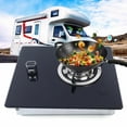 thumbnail image 2 of Mkyiongou RV Caravan Camper Stainless LPG Gas Stove Hob Single Burner Tempered Glass, 2 of 10