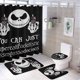 thumbnail image 1 of Juego de 4 cortinas de ducha de Jack Skellington con alfombrillas antideslizantes, tapa de inodoro y alfombrilla de baño, cortina de ducha impermeable con decoración de dibujos animados para baño con, 1 of 8