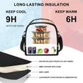 thumbnail image 4 of Insulated Lunch Bag for Women Double Deck Lunchbox, 15 Can Leakproof Reusable Cooler for Work, Black, 4 of 10