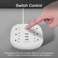thumbnail image 6 of Gzxs Power Strip 6 Outlet 3 USB with Switch Control, Fast Charge Electric Fireproof With 5 ft Extension Cord, for Home Office, White, 6 of 8
